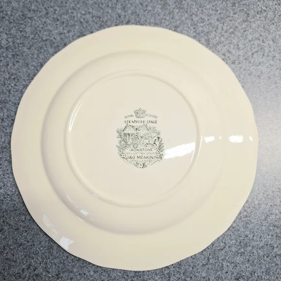Vintage J&G Meakin Royal Staffordshire Stratford Stage Brown Ironstone Plates - Picture 3 of 13